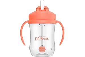 Dr. Brown's Milestones Baby's First Straw Cup, Training Cup with Weighted Straw