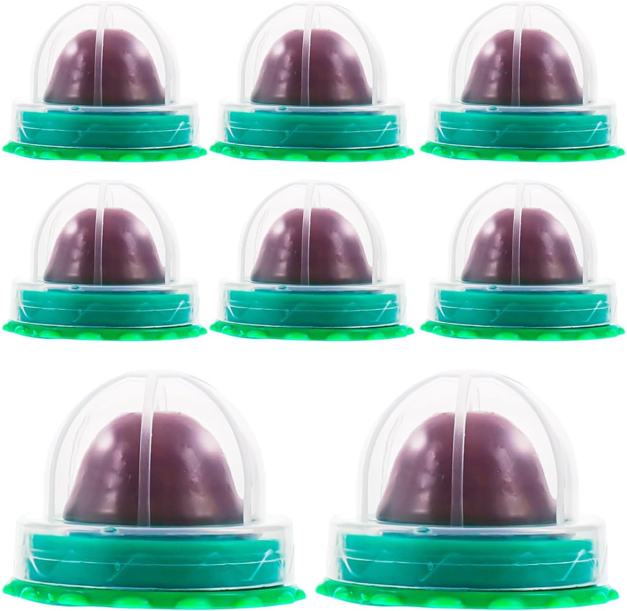 POPETPOP Catnip Pudding Snacks 8-Pack 1.38 Inch Edible Catnip Treats with Protective Cover for Indoor Cats Promoting Digestion and Dental Health Toys