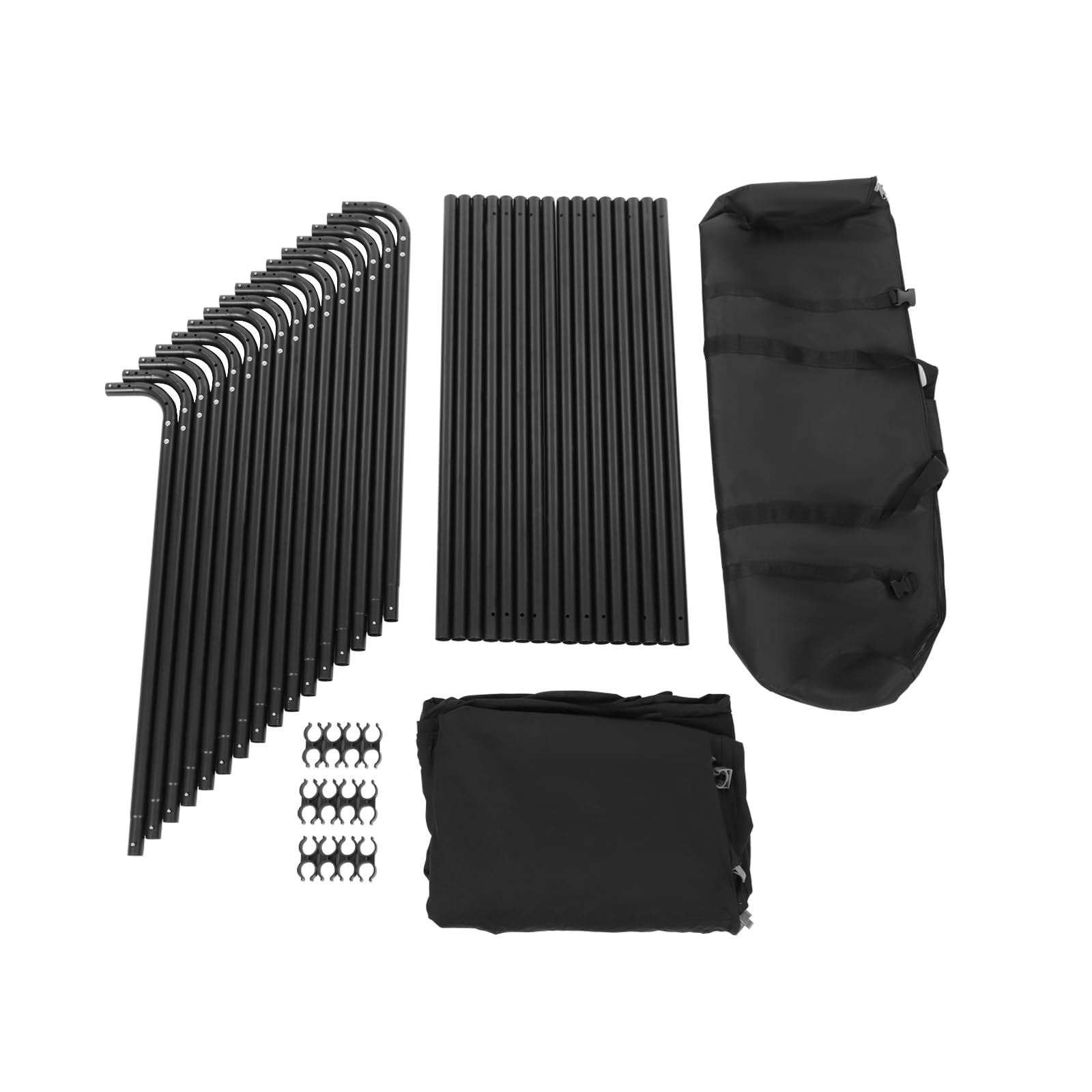 Backdrop - Supporto per sfondo, 4 x 2,4 m, con panno verde o nero, sistema di sfondo regolabile per fotografia, registrazione video, streaming live e chiave Chroma (panno nero)