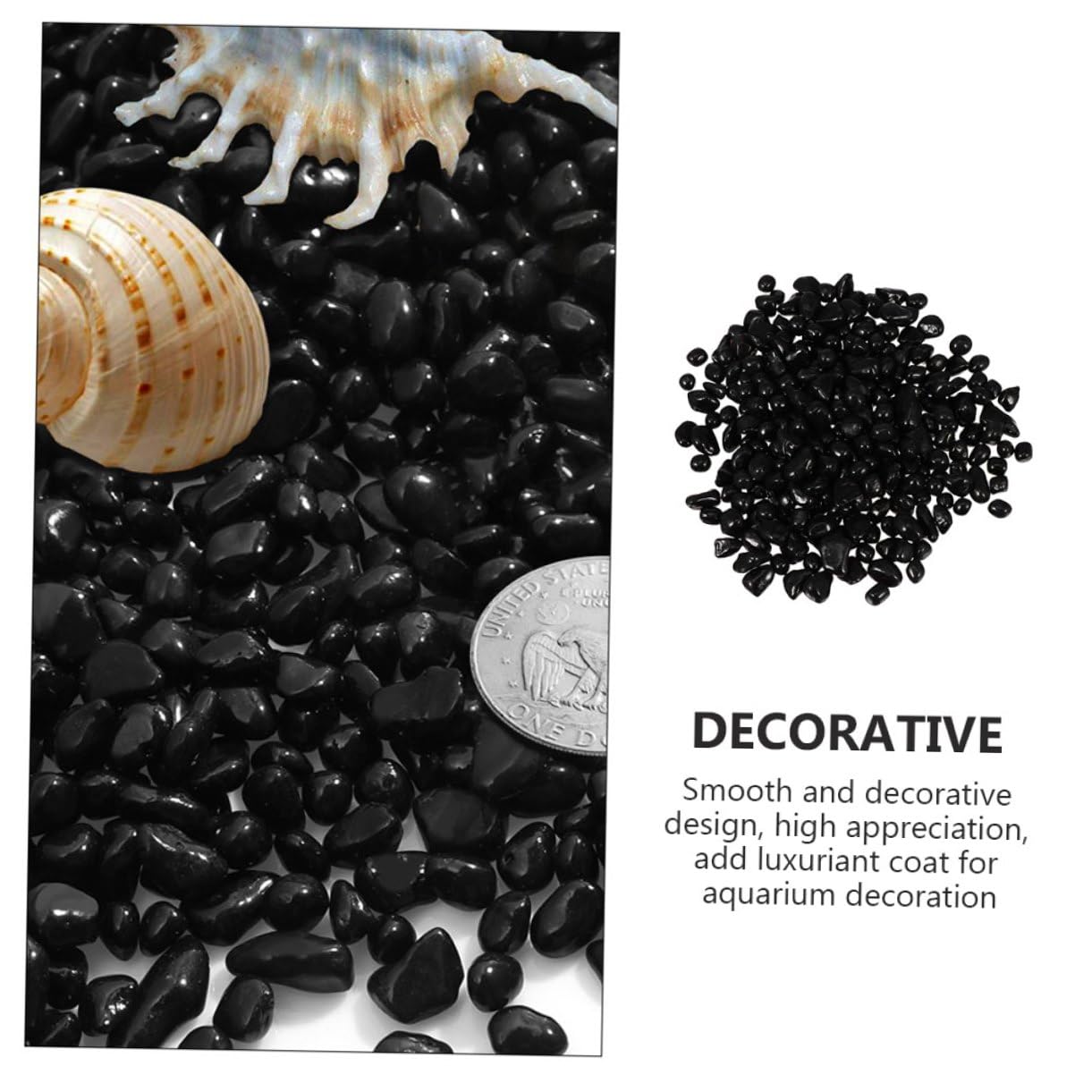 GALPADA Ghiaia per Acquario Nera 1900 G Ciottoli Decorativi Sicuri per Pesci Pietre Naturali per Acquari D’Acqua e Decorazioni Paesaggistiche per Acquari e Terrari