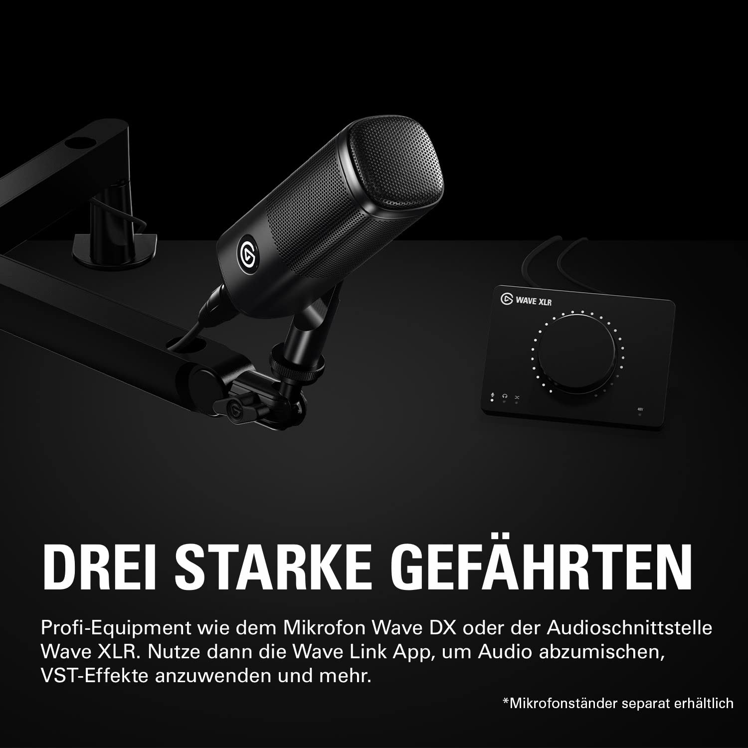 Elgato XLR-Paket Dynamisches Mikro USB-C-Audiomixer Nierenförmige Mikrofonkapsel für Podcasting Streaming Broadcasting