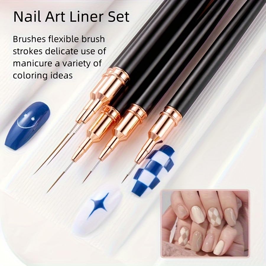5pcs Nail Art Brushes Set Durable Drawing Pens with Variety of Tips 5mm-25mm Painting Tools for Intricate Nail — view 6