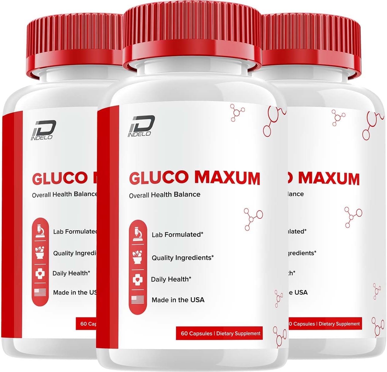 Gluco Maxum Capsules - Gluco Max Advanced Supplement, All Natural Formula to Maintain Healthy Levels, Maximum Strength Formula, GlycoMaxum Capsule Reviews (3 Pack - 180 Capsules)