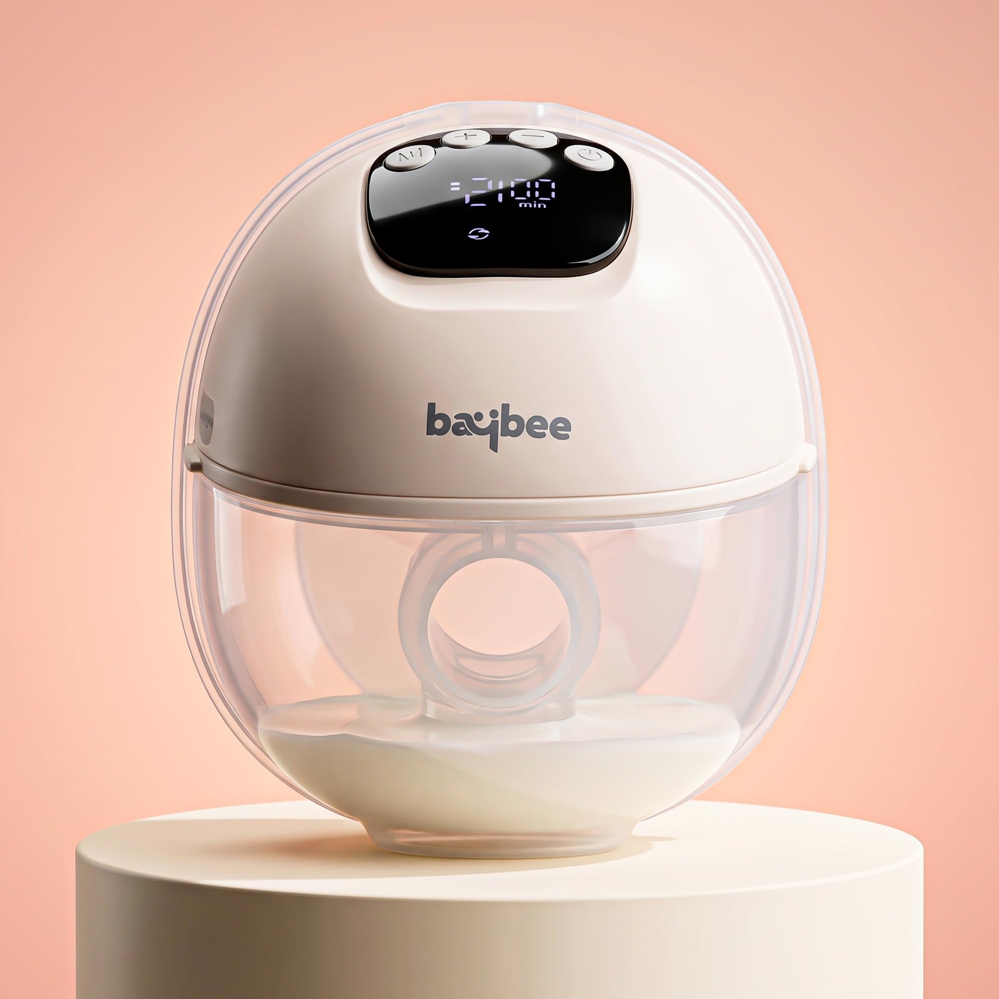Baybee Elora Pro Breast Pump Electrical Machine for Mothers | Ultra-Quiet BPA-Free Breast Milk Pump with 4 Modes (Massage, Expression, Lactation, Auto) | 12 Suction Levels | Electric Wearable Breast Pump with 180ml Capacity & USB-C Fast Charging | Smart Auto Stop Safety Function (20-Min Auto Shut-Off)
