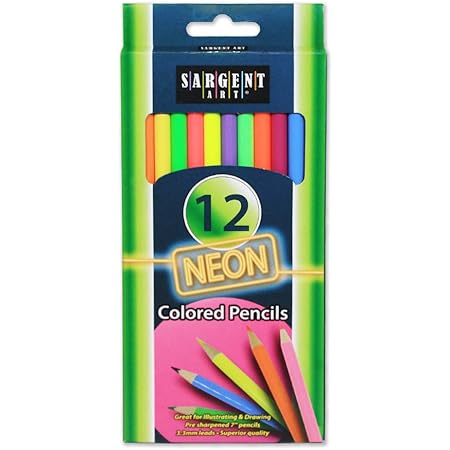 Sargent Art (SARAD) 22-7241 12ct Neon Pencils, Drawing, Coloring, Artist, Assorted