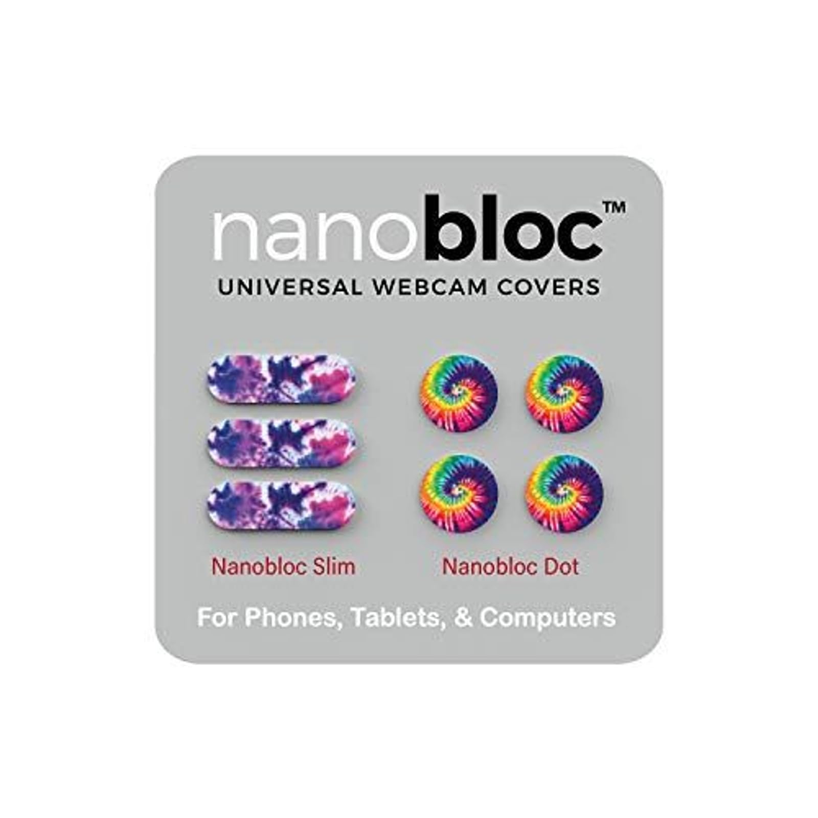 Eyebloc Nanobloc Universele webcamcovers - Privacy Protection Accessory, No Residue Application - Dots en Bars, 7 stuks