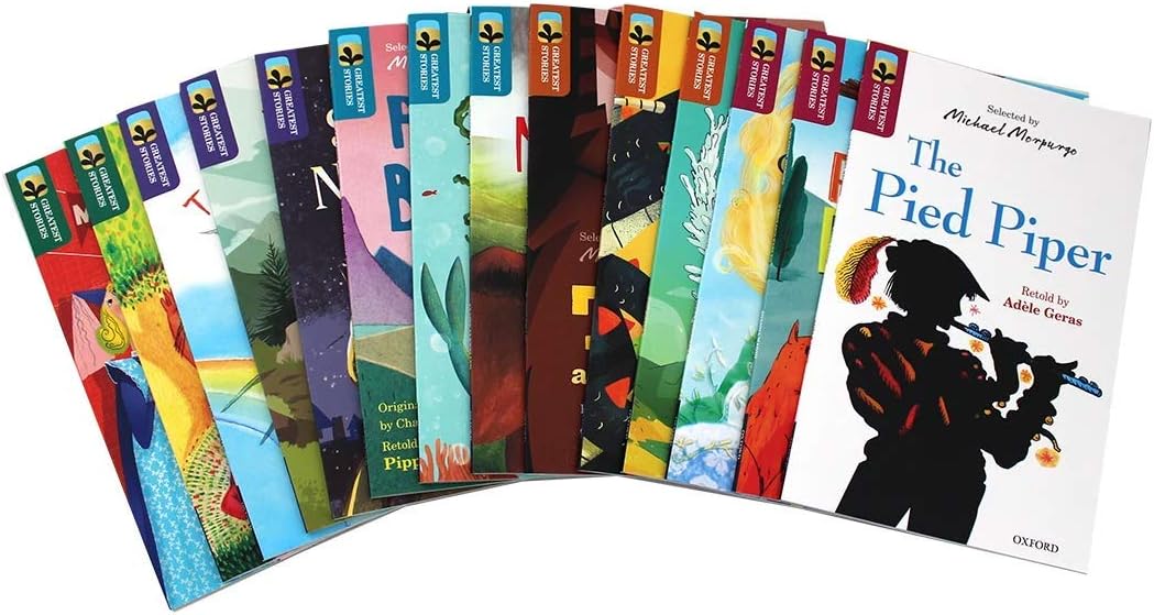 – Oxford Reading Tree: Greatest Stories Selected by Michael Morpurgo 14 Books Collection Set Age 7+ (Puss In Boots, The Pied Piper, Sleeping Beauty, Mischief Makers & MORE!)