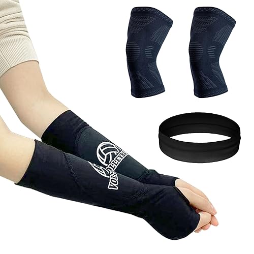 Rodilleras de voleibol y rodilleras de voleibol con almohadilla de protección, fundas para antebrazo para pasar con almohadilla de protección,