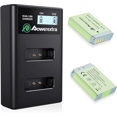 Powerextra NB-13L Battery 2 Pack Replacement NB-13L for Canon, Battery and Charger for PowerShot G5 X G7 X G7 X Mark II G9 X G9 X Mark II SX620 HS SX720 HS SX730 HS