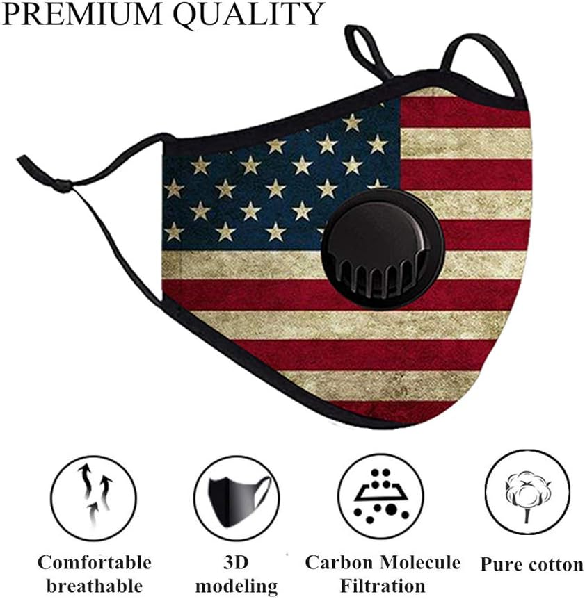 8PCS Reusable Designer Cotton Face Protection with Pocket with 30Pcs Replaceable Filters