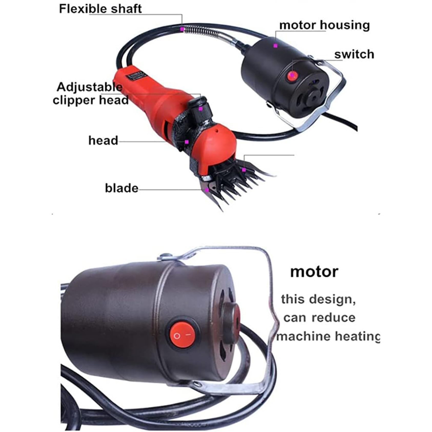 Tosatrice Elettrica per Pecore, Tosatrice Professionale per La Toelettatura di Capre E Pecore, Ideale per Allevamenti di Animali Domestici.