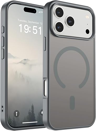 Miniatura 70 de SUPFINE - Funda magnética para iPhone 14 Pro Max (compatible con MagSafe), (protección contra caídas de grado militar de 10 pies), delgada, Negro