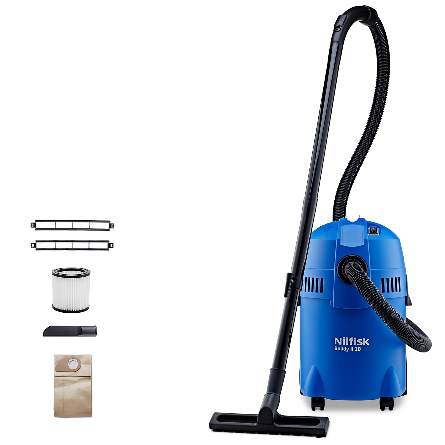 Nilfisk Buddy II 18L Aspirador de Agua y Polvo - Aspiradora de Bricolaje para Sólidos y Liquidos, Seco y Húmedo, Exterior e Interior (1200 W)