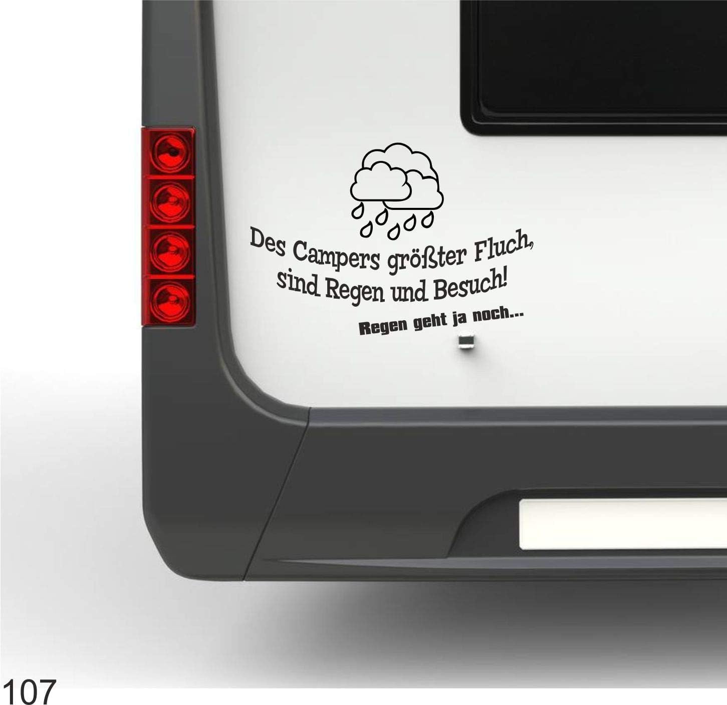 Rakelfix des Campers größter Fluch sind Regen und Besuch ca 30cm Hochwertiger Wohnmobil Aufkleber Camper Wohnwagen Womo Mobile Auto & Motorrad