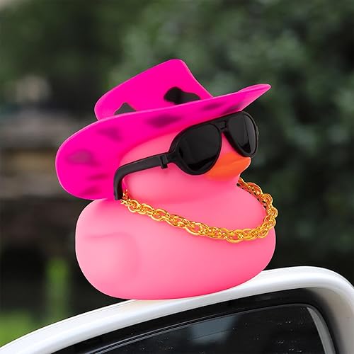 Miniatura 3 de wonuu Accesorios de coche, sombrero de vaquero, patos de goma, decoración de tablero de automóvil, decoración de tablero de goma, pato, accesorios