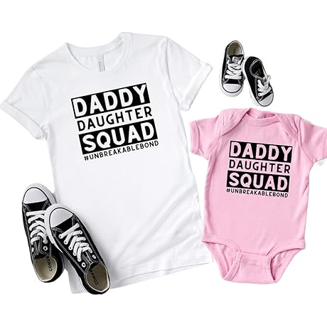 Daddy and Daughter Squad, Matching Shirts Father and Newborn Daughter