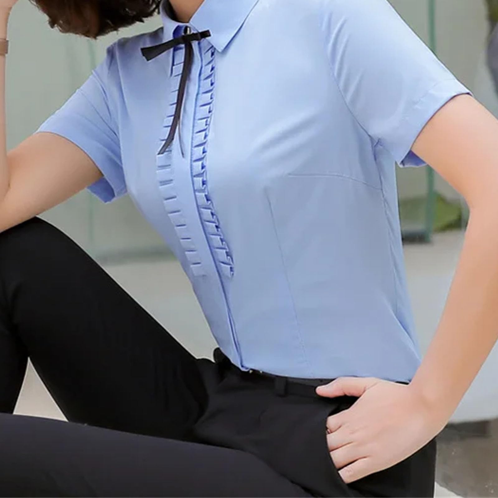 Camisas rosas para mujer, ropa de trabajo, entrevista, blusas delgadas a la moda, elegantes, formal, para la oficina