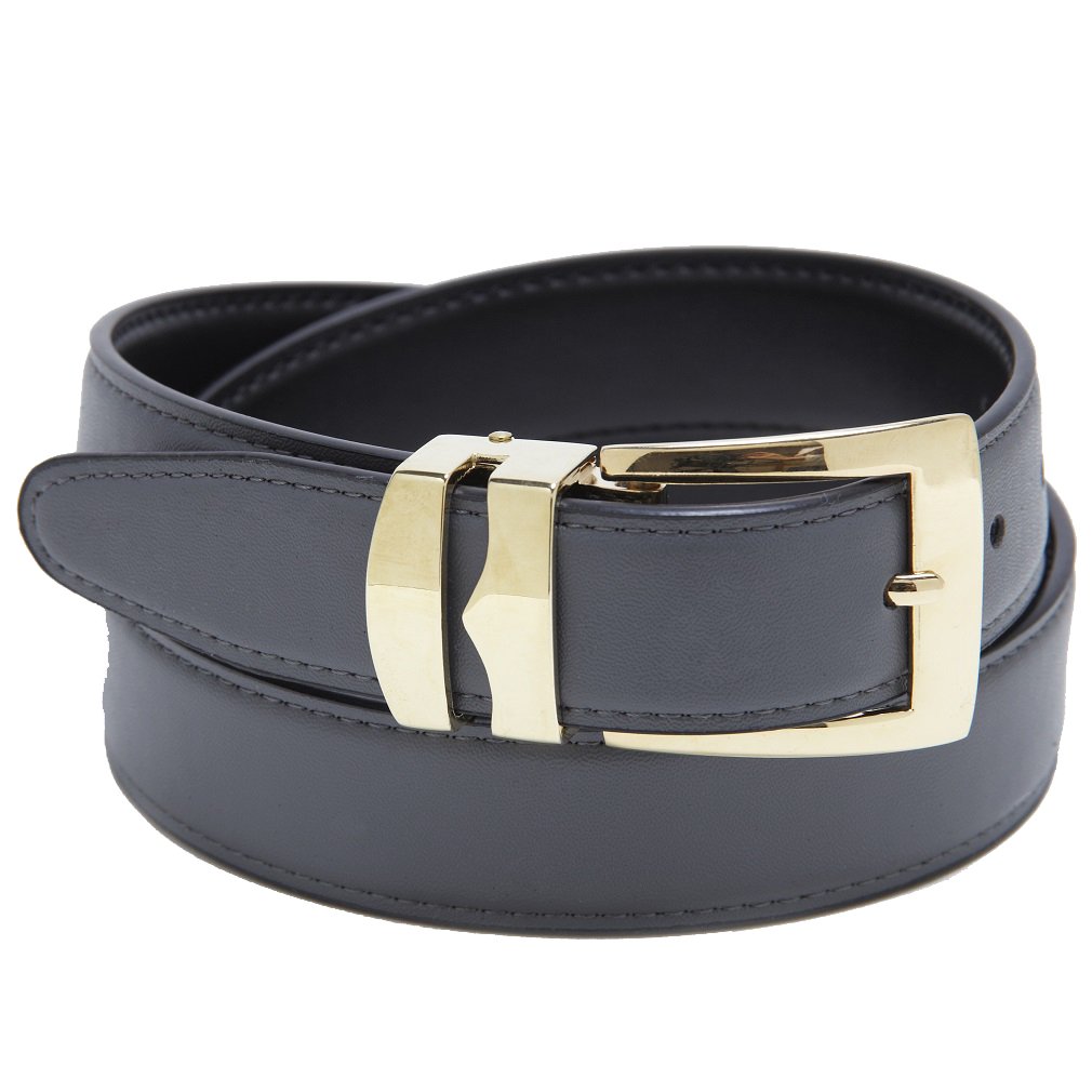Concitor Reversible Belt Bonded Leather Removable Gold-Tone Buckle CHARCOAL GREY/Black 40
