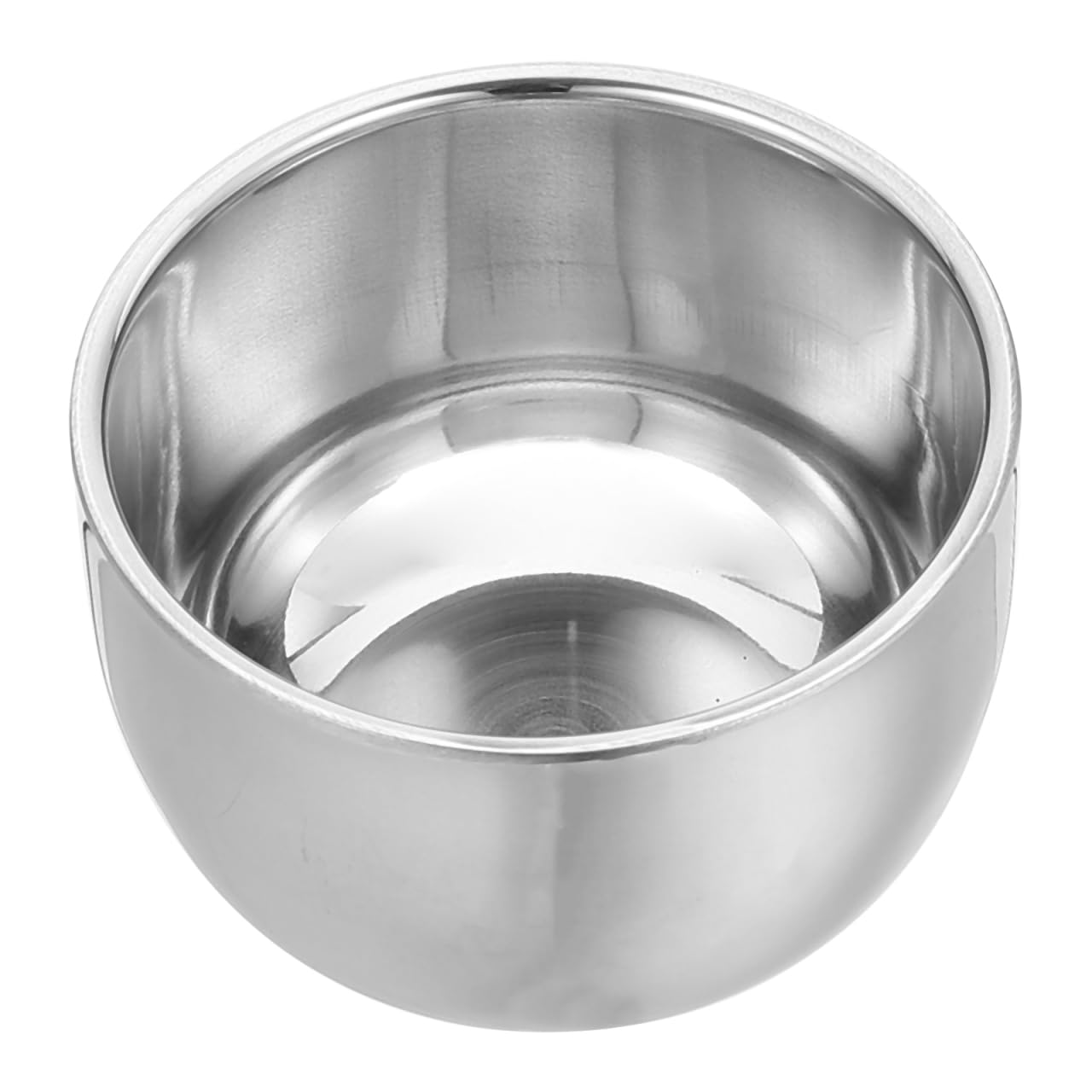 Amosfun Cuenco de Afeitado Profesional Diseño Simple y Elegante de Acero Inoxidable 200ml, Taza de Afeitar Portátil y Cómoda para Hombres para Uso Doméstico