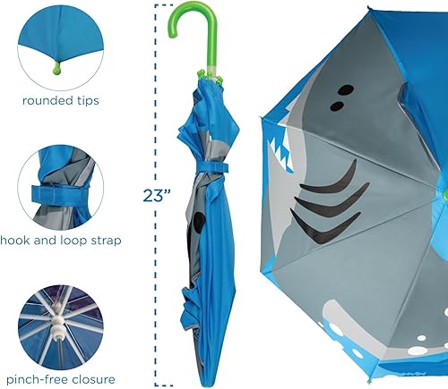 Miniatura 4 de Stephen Joseph paraguas automático Bear, Abeja (Bee), Butterfly, Dino, Duck, Rana (Frog), Búho, Pingüino, rosado sirena, Pirate, Space, Unicorn, Zoo