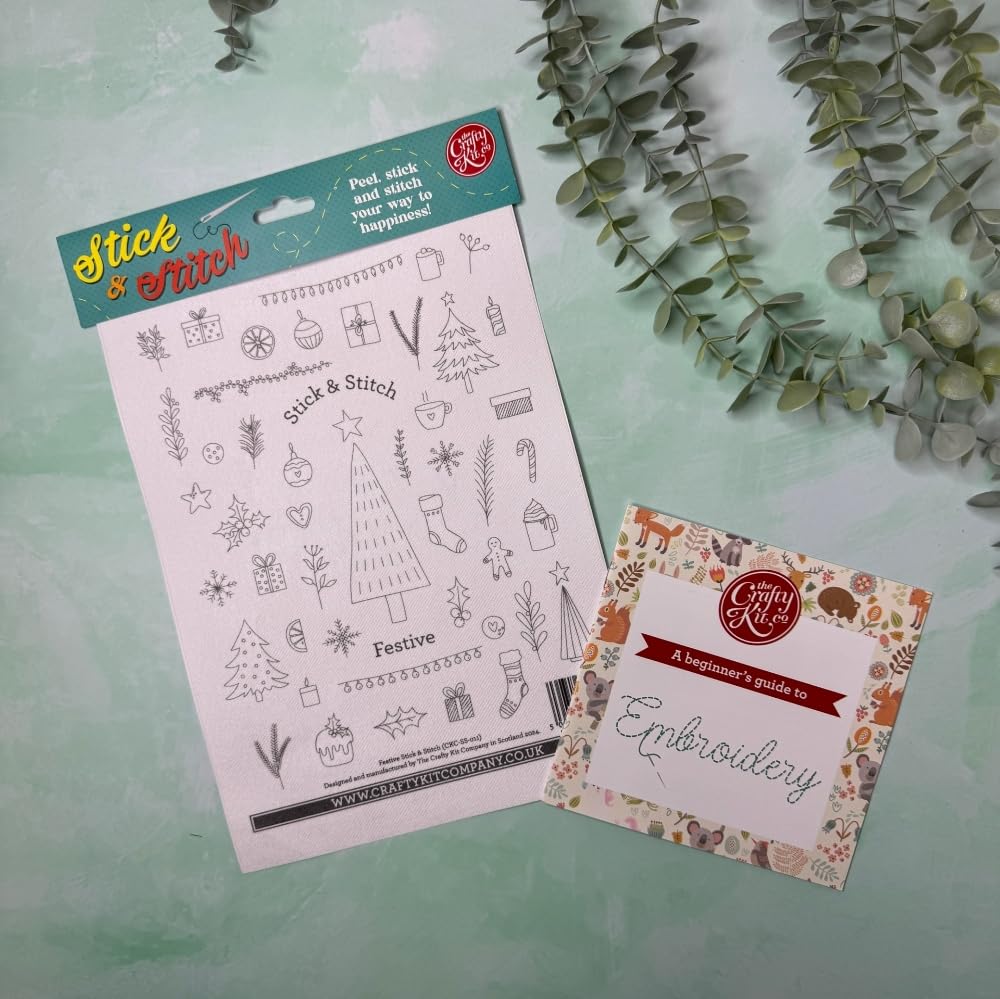 The Crafty Kit Festive Sampler Stick Stitch Embroidery Magic Paper