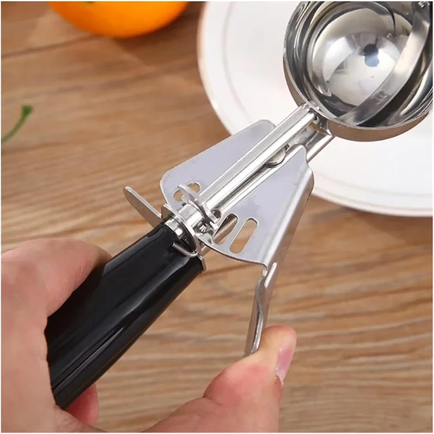 Compatible For Stainless steel fruit ice cream spoon with plastic handle