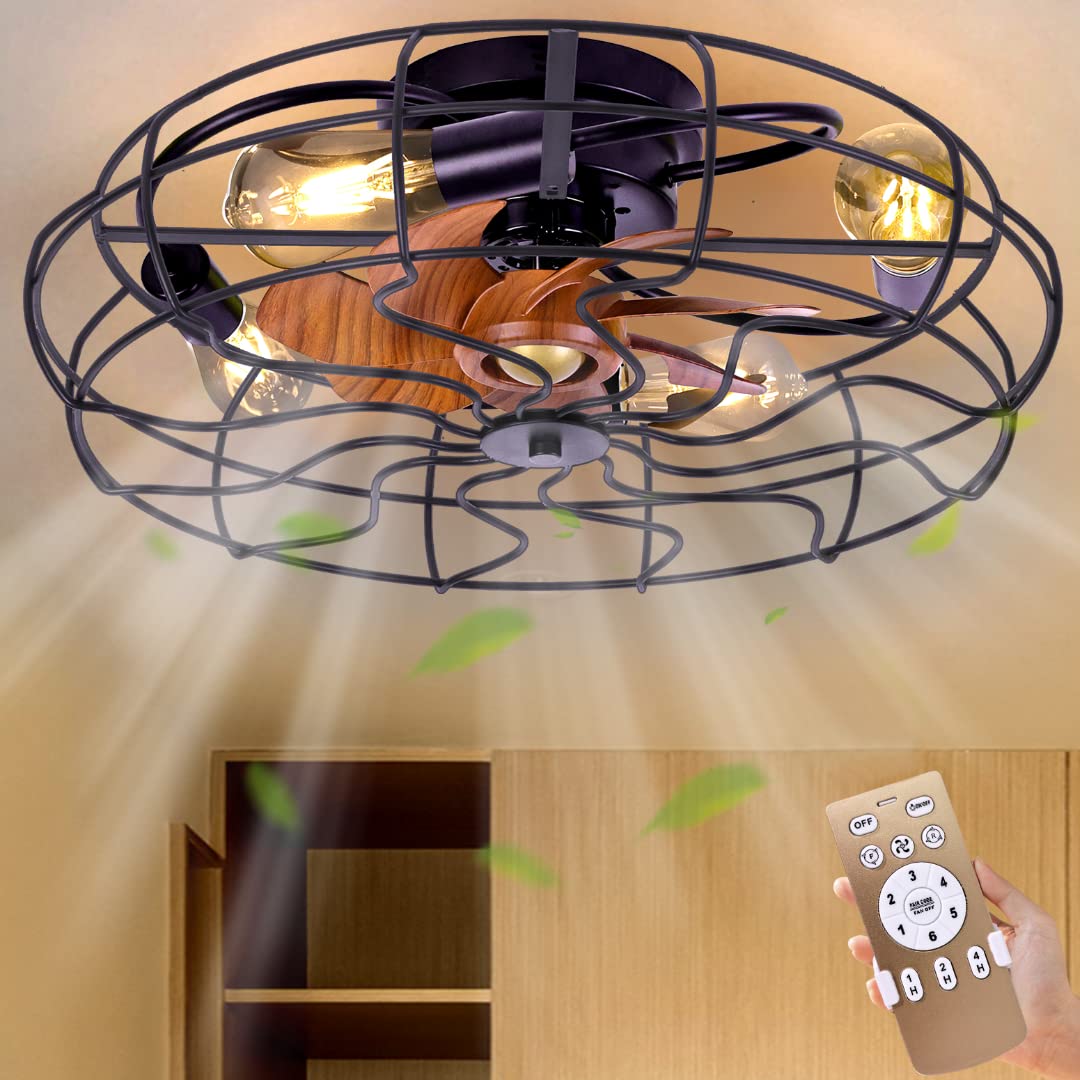 Photo 1 of ***UNABLE TO TEST***
Didida Caged Ceiling Fan with Lights Remote Control, 21'' 