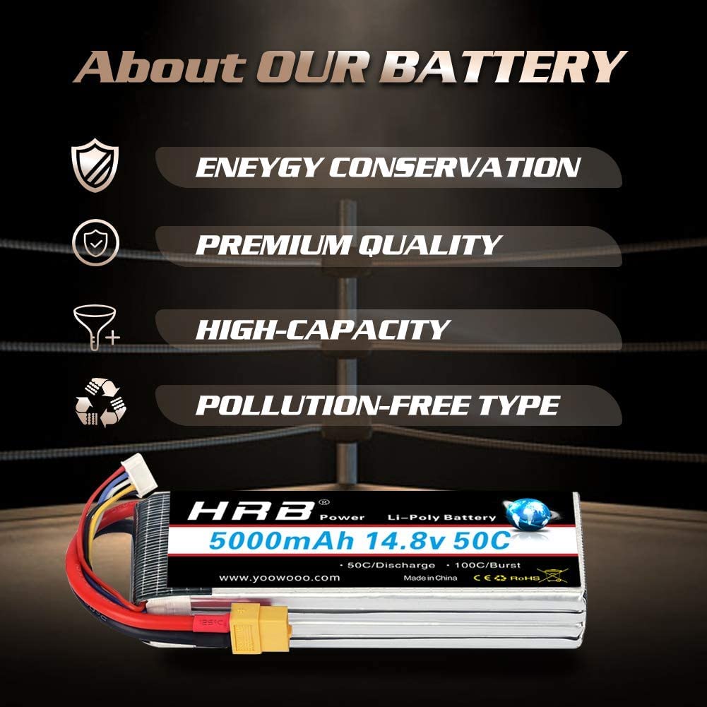 HRB RC Bateria Lipo 4S 50C 14,8 V 5000 mAh XT90 do modeli modeli dronów samolot helikopter samochód ciężarówka ciężarówka łódź