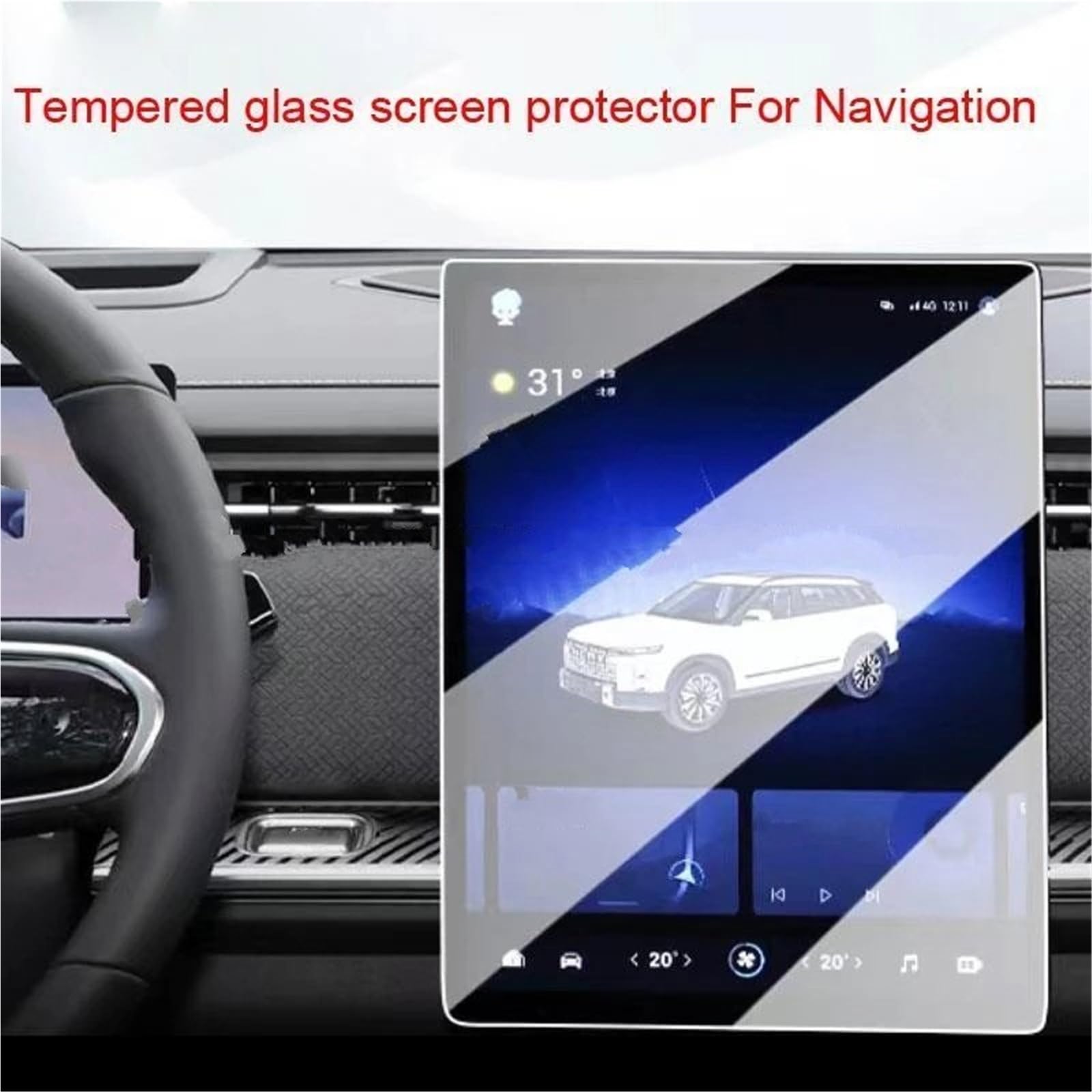 Pellicola Protettiva in Vetro Temperato per Chery Jaecoo J7 2023 13.2 Pollici GPS Antigraffio