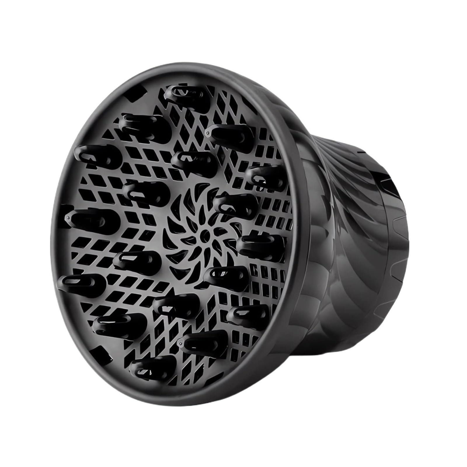 Diffusore adattabile for asciugacapelli con design ruotabile Curly Large Wind Hood Strumenti a forma fissa(Black)