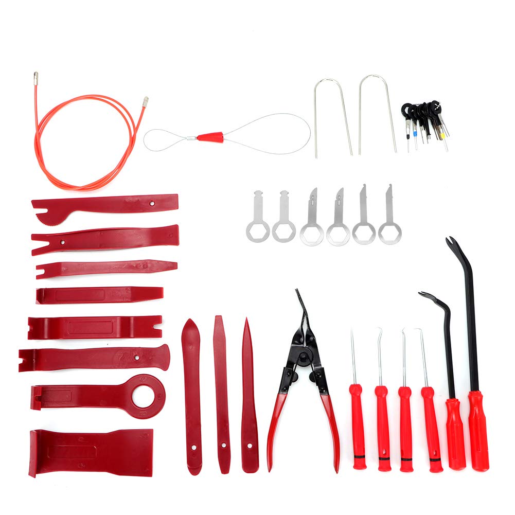 Herramienta de extracción de molduras interiores, kit de herramientas de palanca de extracción de molduras interiores de 39 piezas para audio del panel del panel de la puerta