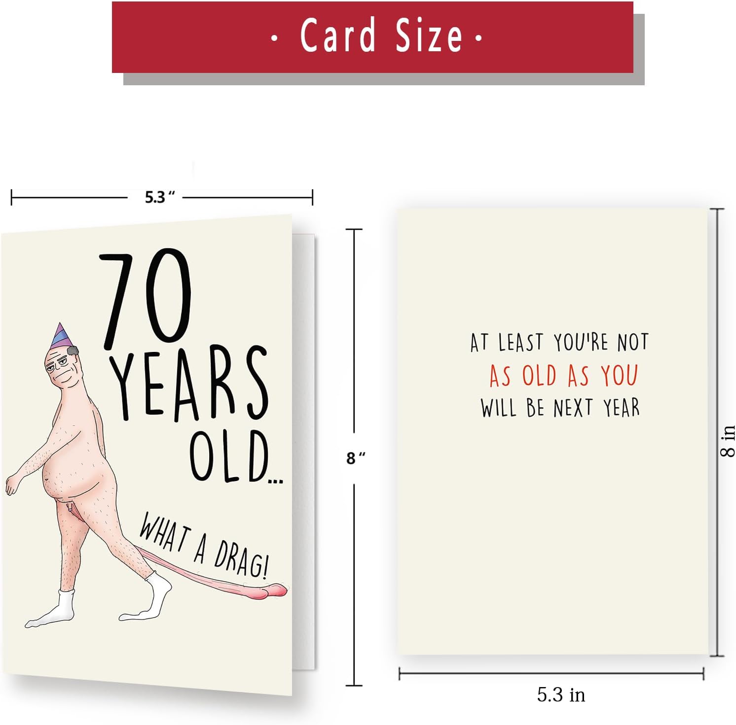 Funny 70th Birthday Card, 70th Birthday Gifts for Men Him Husband Boyfriend Dad Grandpa, Unique 70th Birthday Decorations, Best 70 Year Old Birthday Card Gifts Idea - Image 3