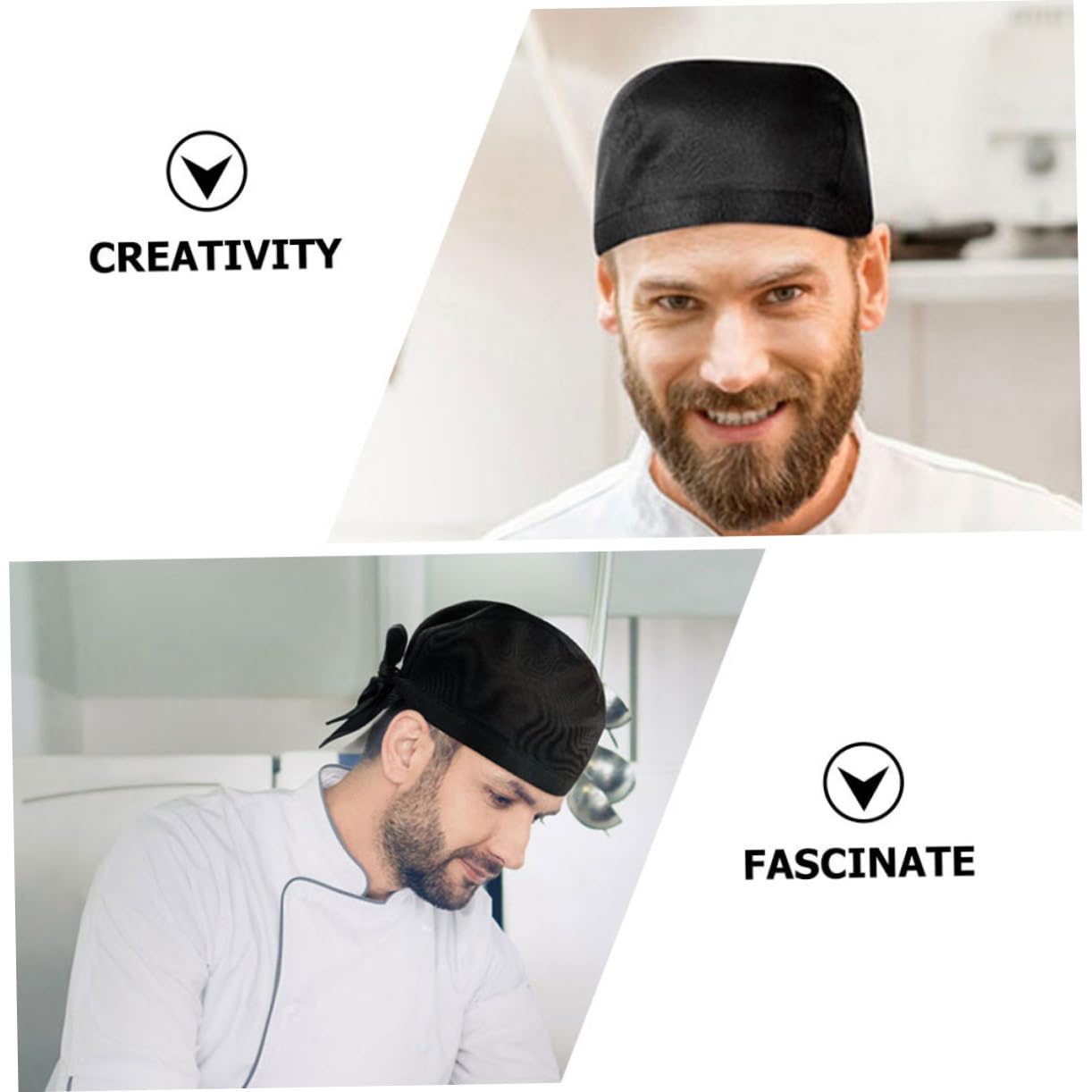 PartyKindom Cappello da Cucina Nero in Cotone 10 Pezzi, Unisex | Design Semplice e Creativo, Comodo da Indossare, per Cuochi e Camerieri