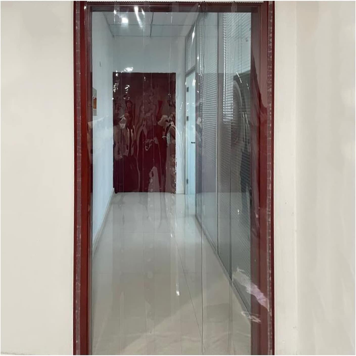 Generico Tenda a Strisce in PVC per Porte di Celle frigorifere - Plastica Trasparente Impermeabile da 25 mm, divisorio termoisolante per ristorazione e Celle frigorifere - Facile da installare, effic