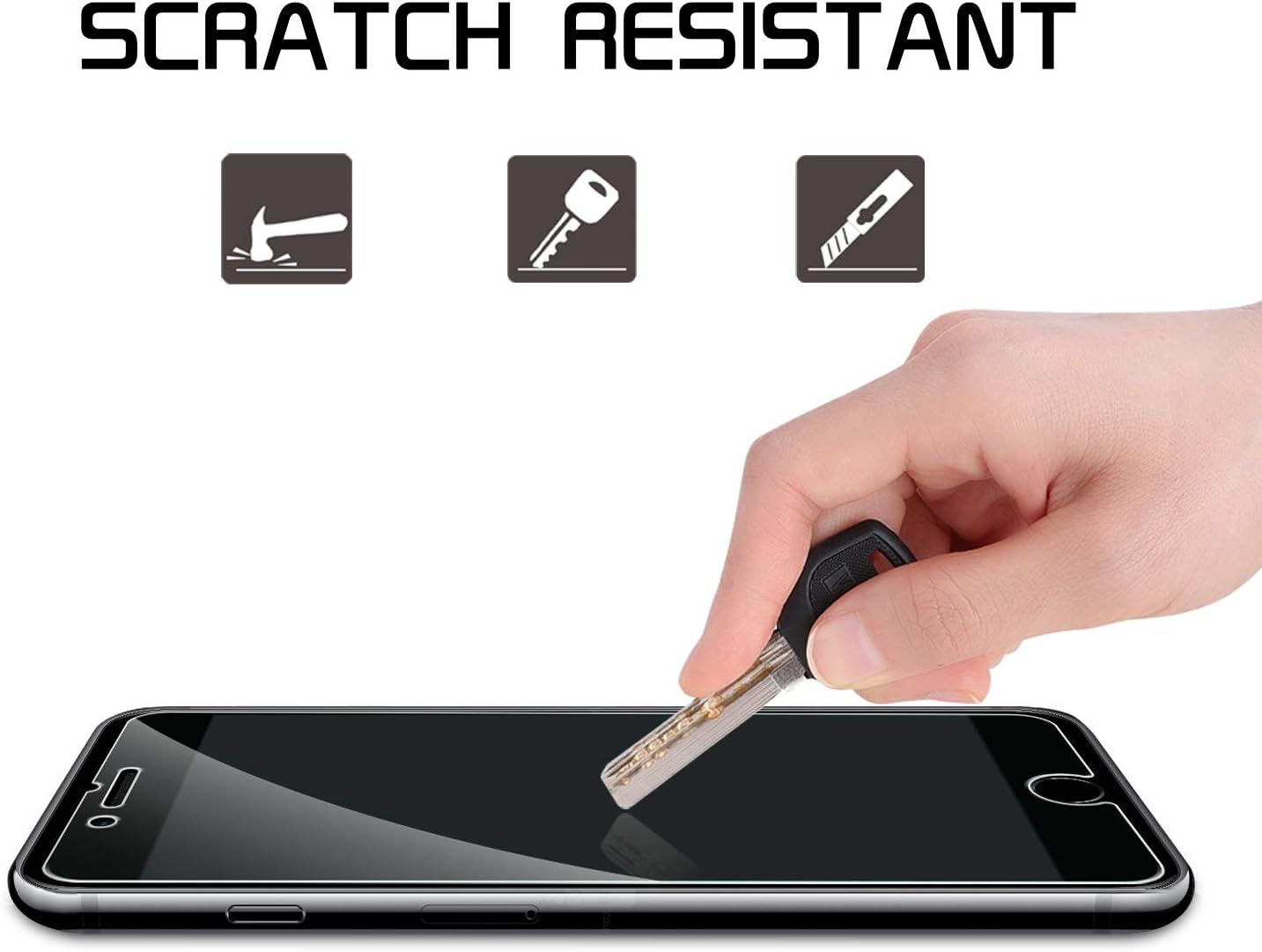 [4 Pack] SPARIN Screen Protector for iPhone 8 Plus/iPhone 7 Plus with Alignment Frame - Easy Installation, Tempered Glass, Double Defence