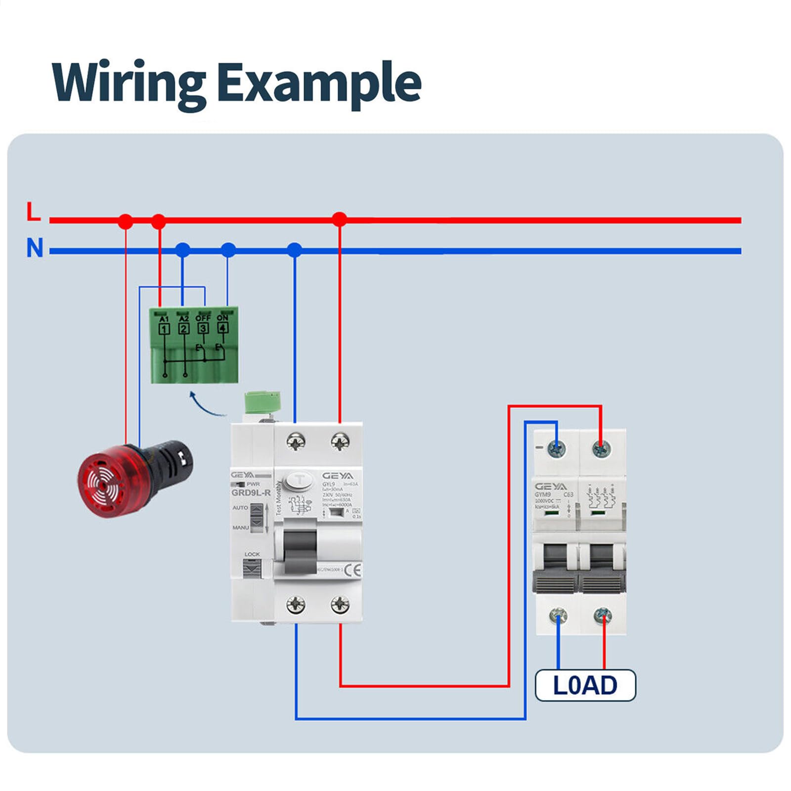 GEYA Richiusura automatica con dispositivo di richiusura automatica RCCB RCD ELCB di tipo A Interruttore di sicurezza(Richiusura AC220V+A Tipo RCCB 2P-40A-30mA)