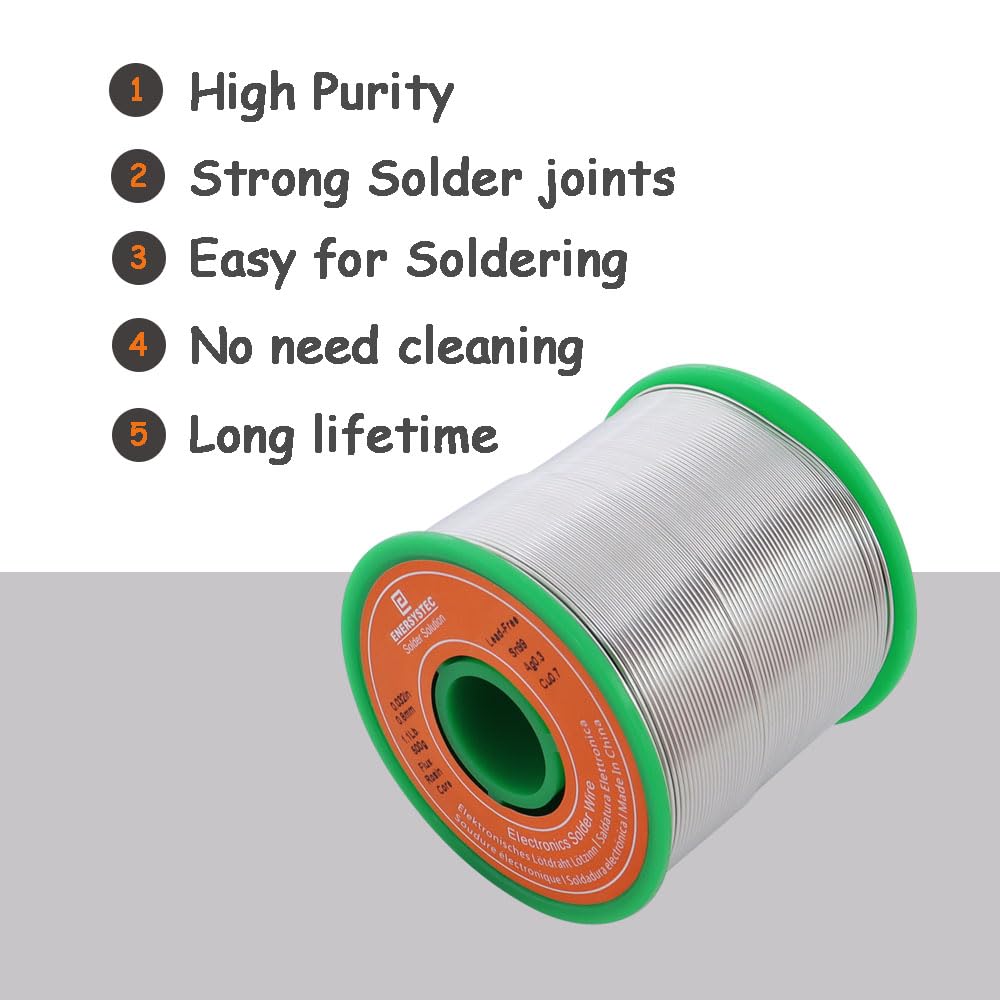 Alambre de soldadura sin plomo 1 libra núcleo de colofonia 0.6 mm de calibre delgado soldadura electrónica 0.02 diámetro alambre de soldadura eléctrica fino desplomo aleación eléctrica Sn99 Ag0.3