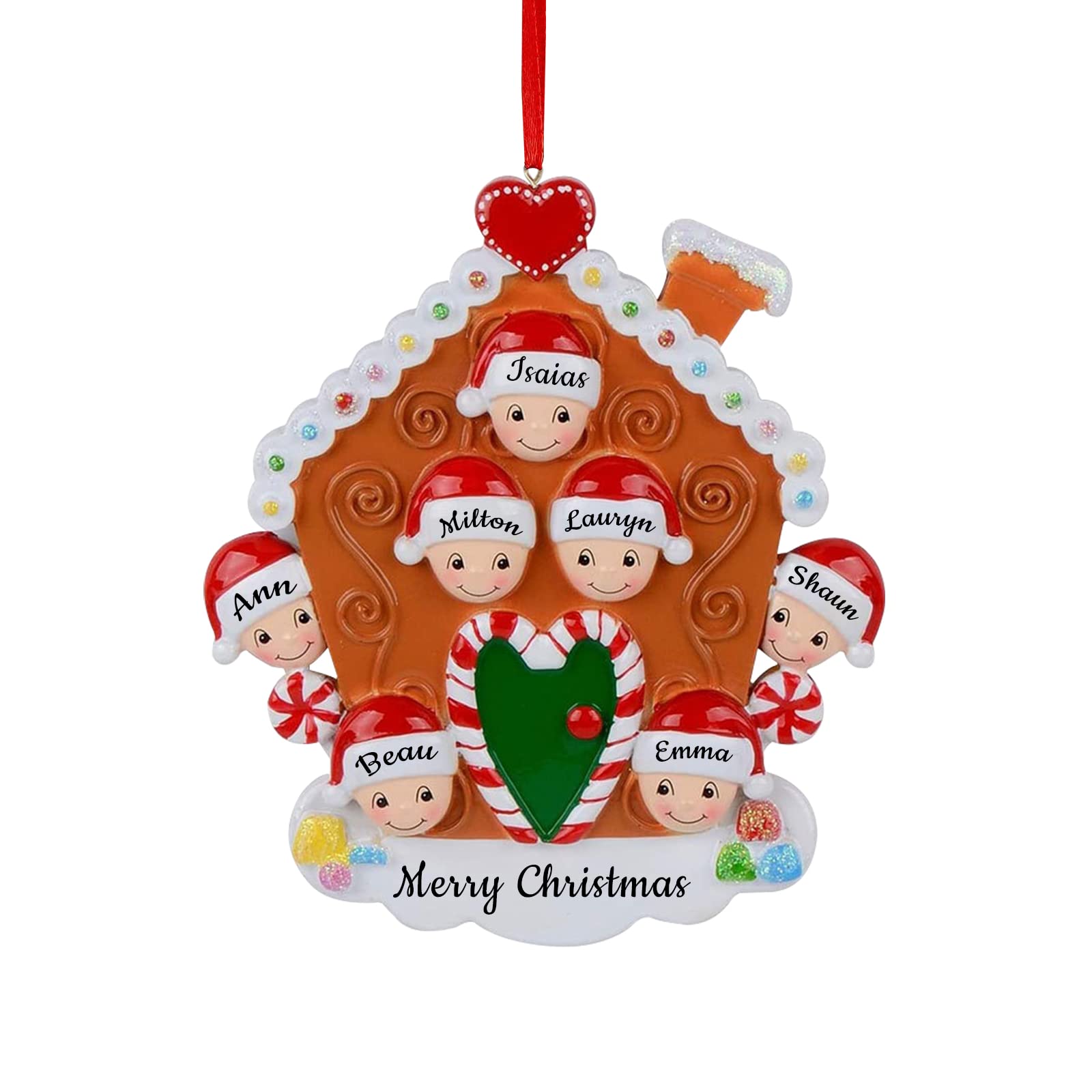 2024 Adornos de Navidad Personalizados Familia de 2-8, Adorno de Nombre Personalizado para decoración de árbol de Navidad decoración de Vacaciones Regalos creativos