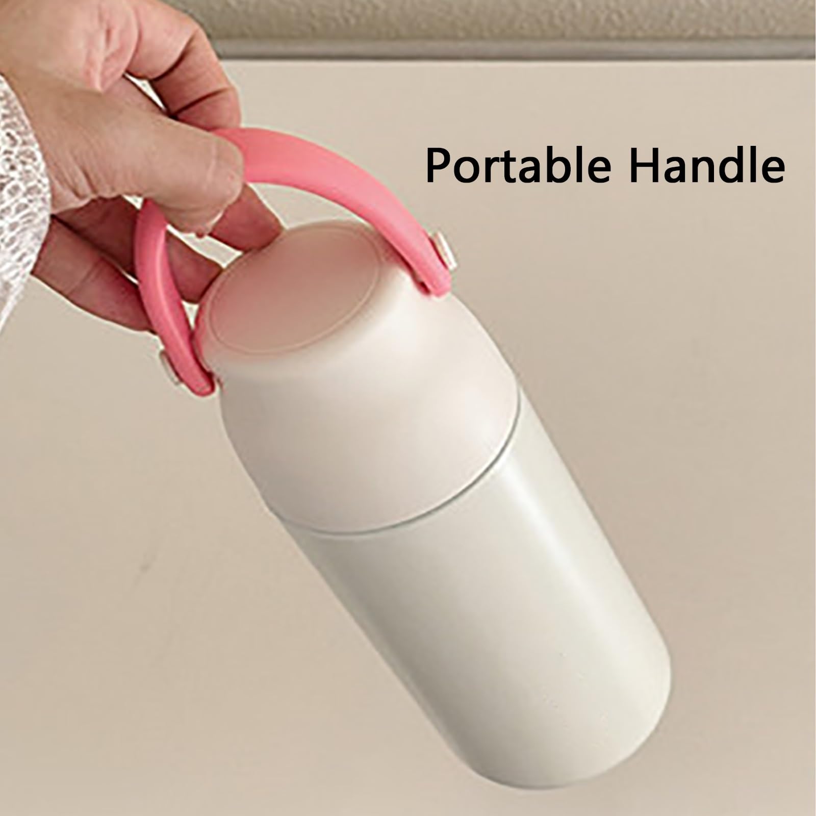 Taza Acero Inoxidable, Vaso Térmico, con Infusor de Té Integrado, Hermética y A Prueba de Fugas, Fácil de Transportar, Ideal para El Trabajo, La Escuela, El Deporte(White)