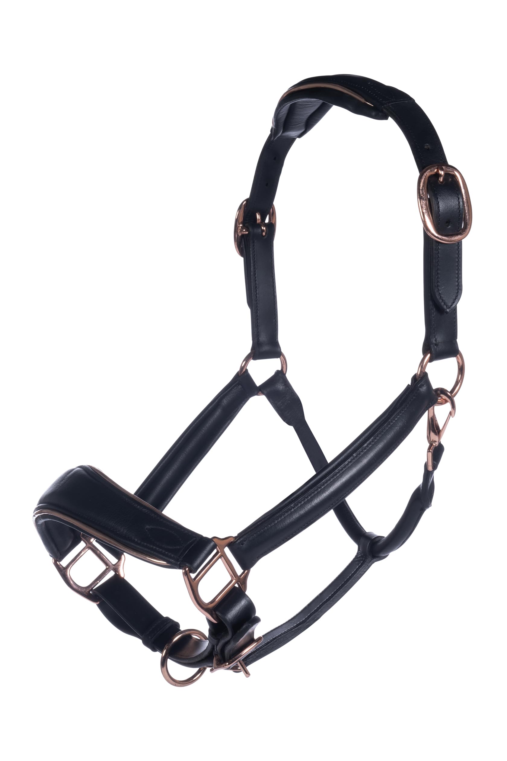 HKM Lederhalfter -Rosegold- Halfter 9100 Schwarz Pony