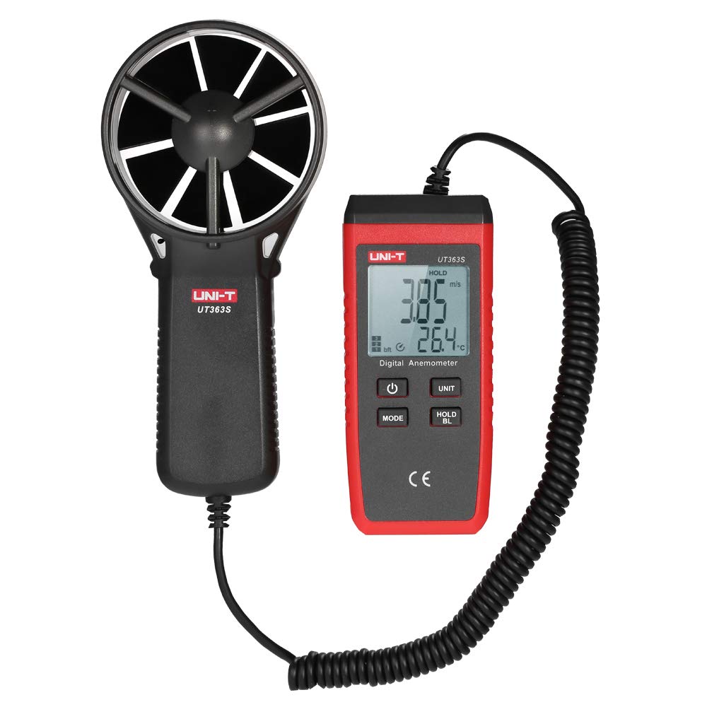 UNI-T Wind Speed Meter, Ut363S Mini Lcd Digital Anemometer Handheld Wind Speed Meter Air Velocity Temperature Tester