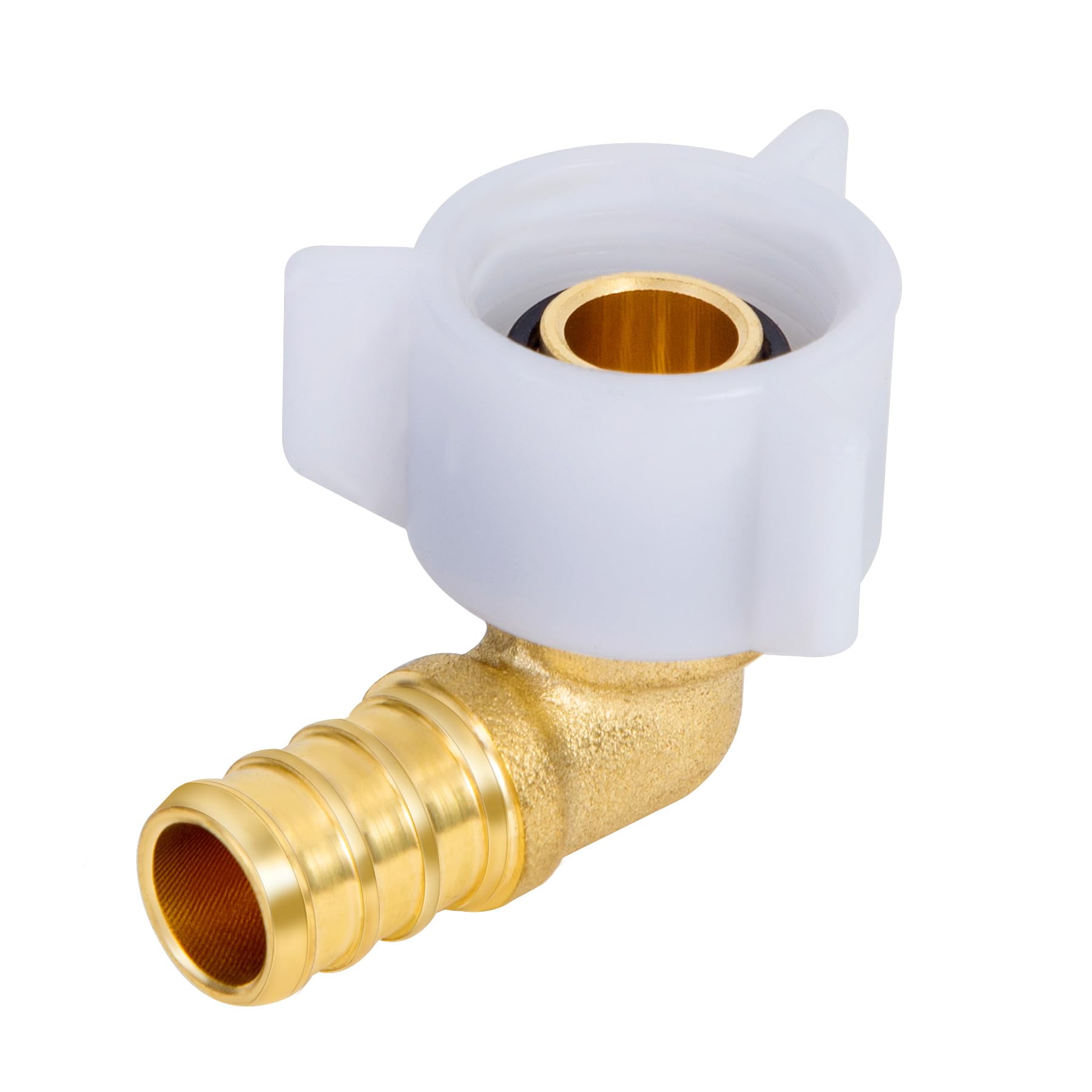 PEX - Codo giratorio roscado hembra NPT de 1,27 x 1,27 cm, accesorios de crimpado de latón, accesorios Pex 1,27 cm, adaptador hembra giratorio de 90 grados para conector de grifo RV Pex (6