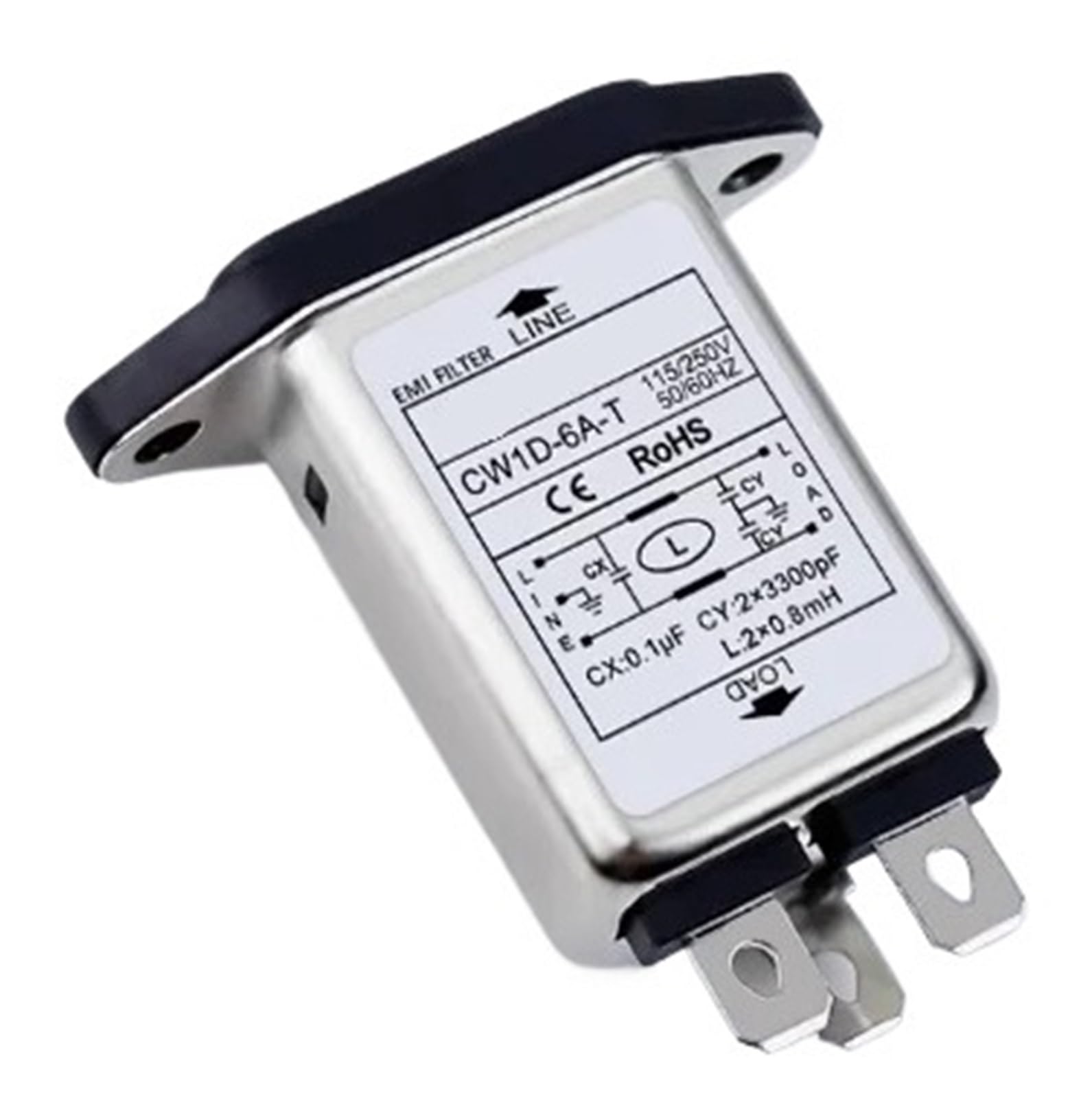 MBPAIHOP Socket power filter CW1D-6A-T 6A 250VAC anti-interference power filter circuit audio purifier