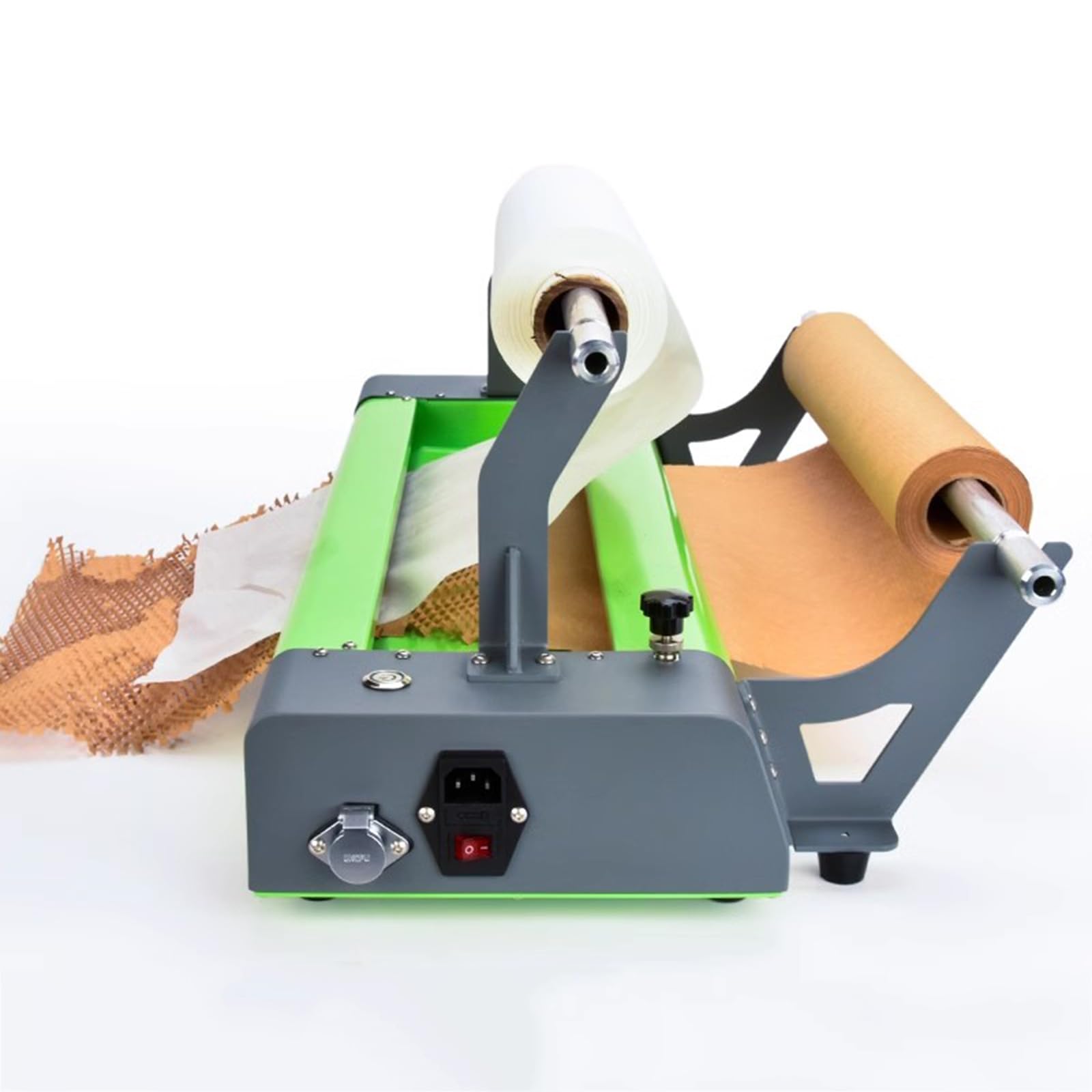 Dispensador eléctrico de papel de embalaje de panal, velocidad de hasta 8 m/min, ancho máximo de 51 cm, expulsión automática de papel para negocios