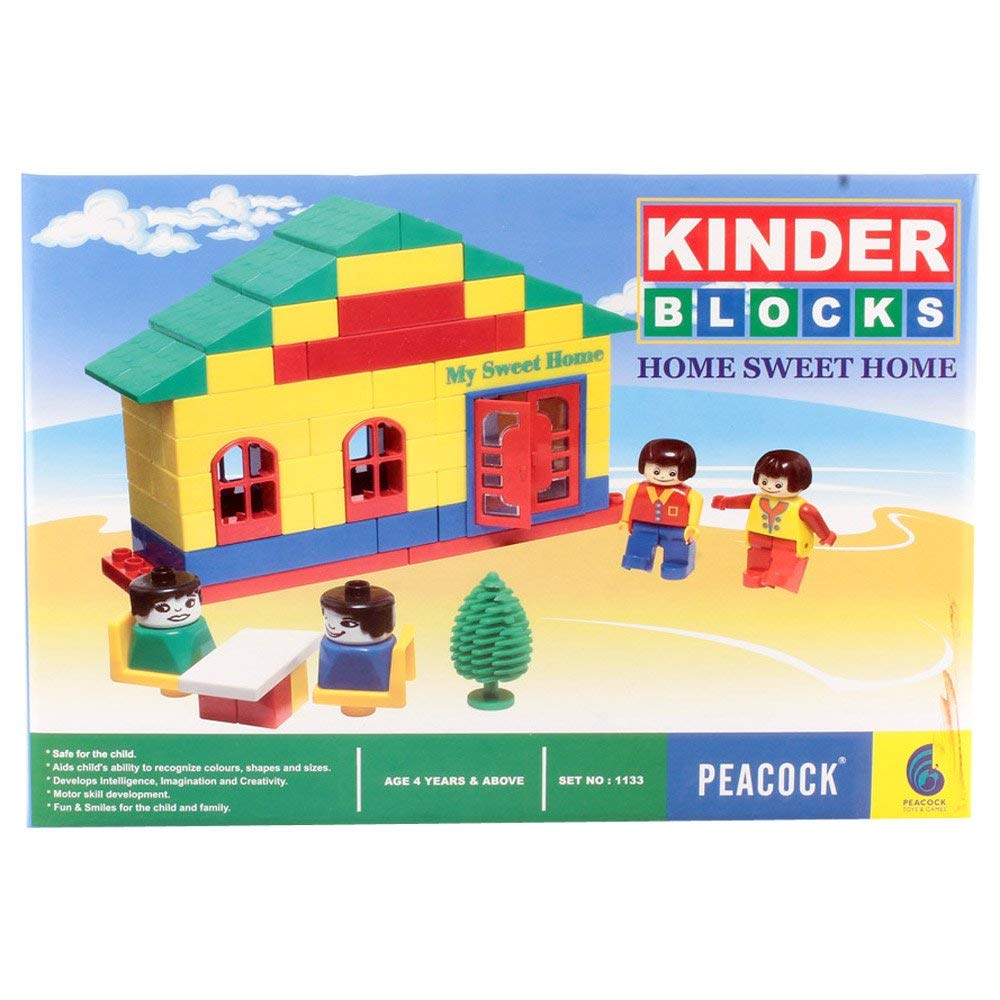 Olympia Kinder Block Home Sweet Home Blocks Set for Building Home with Smooth Rounded Edge Piece for Fun Educational Construction Creative Interlocking Toy Game for Kids Both Boys and Girls