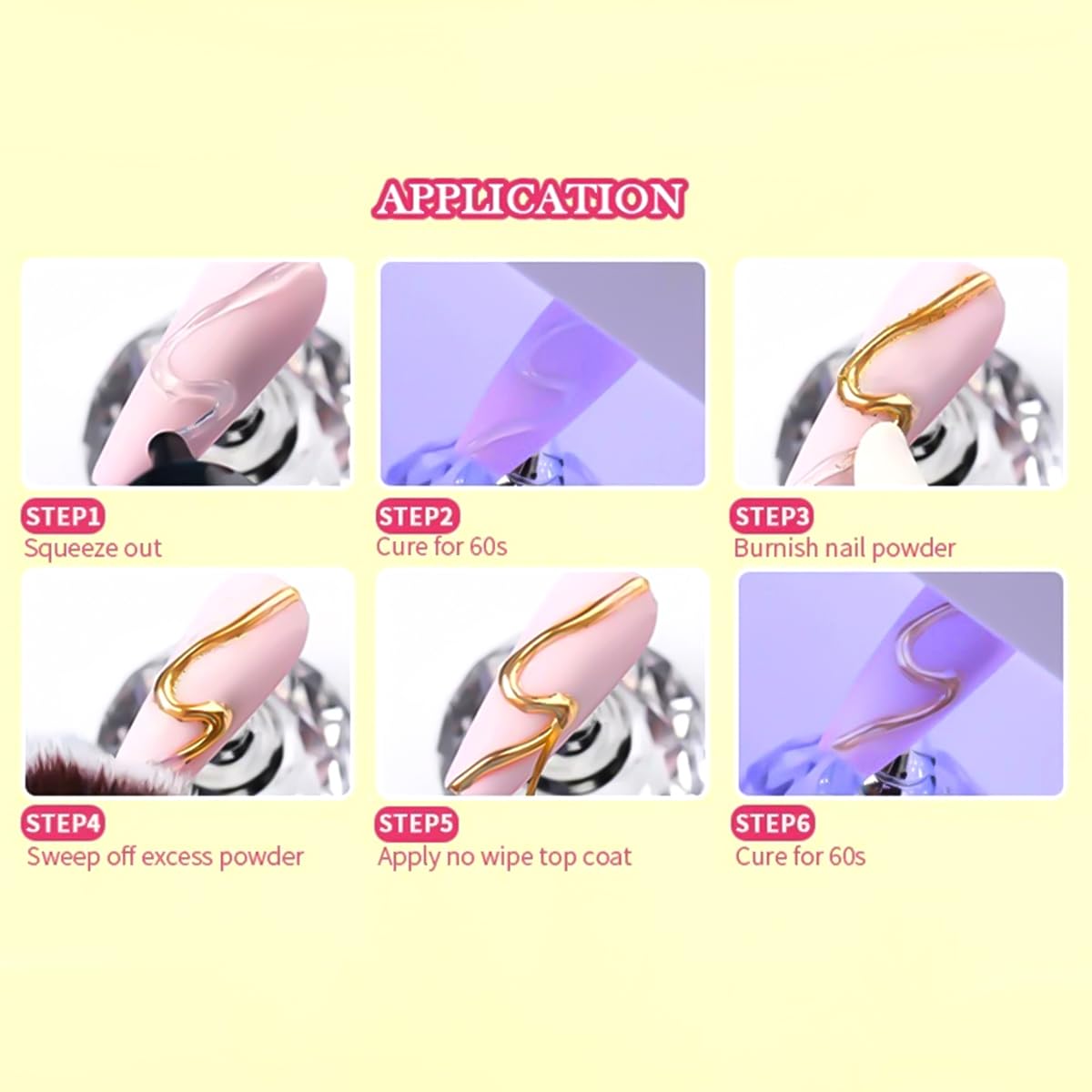 Kit de polvo de uñas cromado y gel de uñas 3D, efecto espejo metálico, polvo cromado para arte de uñas, pigmento iridiscente holográfico de polvo de inmersión Aurora y gel de escultura de 9