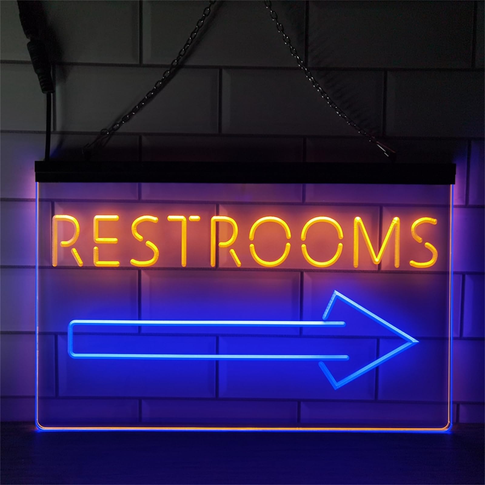 REWIS Restroom Arrow Point to Right LED Neon Signs
