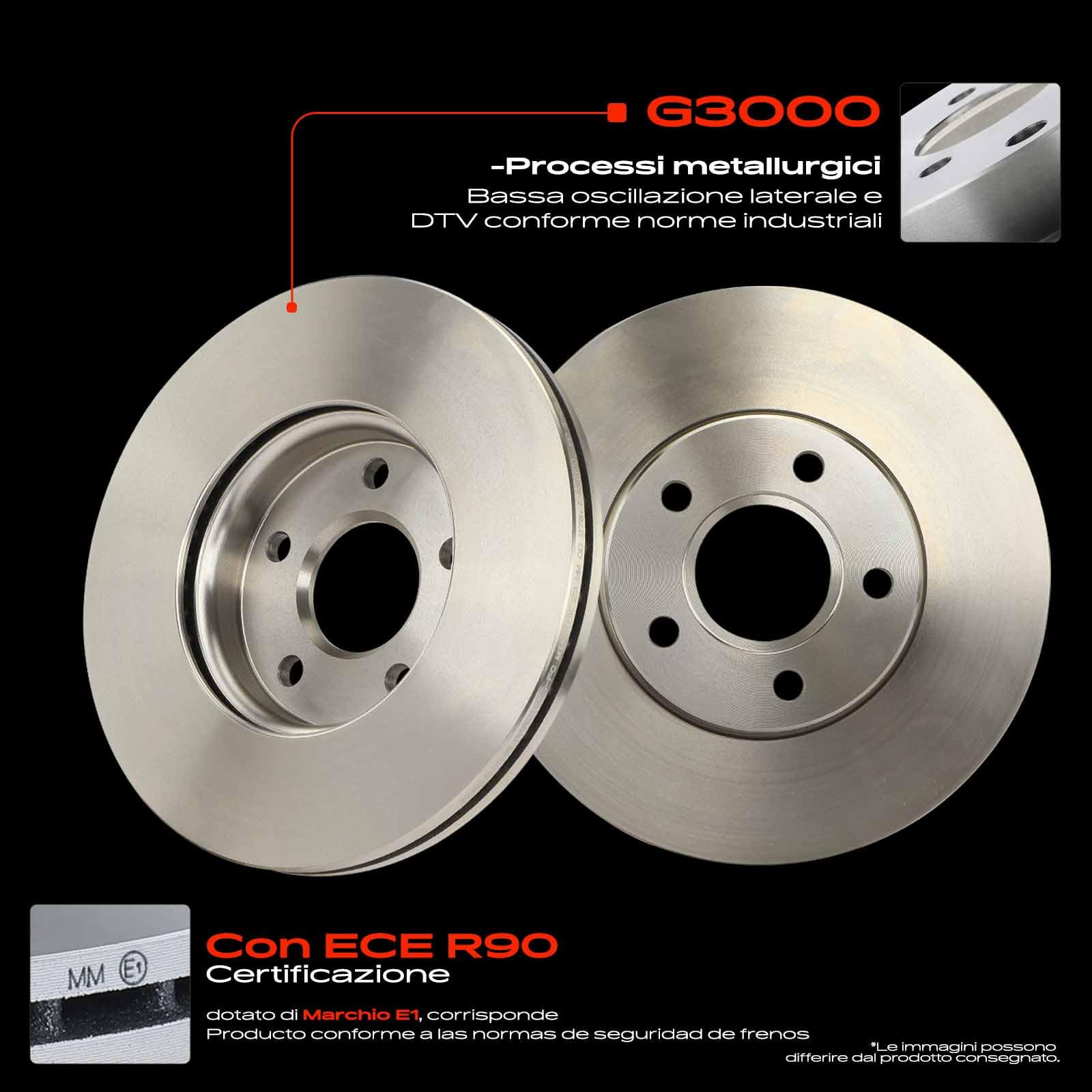 Frankberg 1 set freni incl. 2 dischi freno + 4 pastiglie freno anteriori | AV611125BB; Compatibile con: Torneo Focus II DA DS FFS, C-Max DM2, Focus II Berlina DB DH FCH, C70 II Cabriolet 542