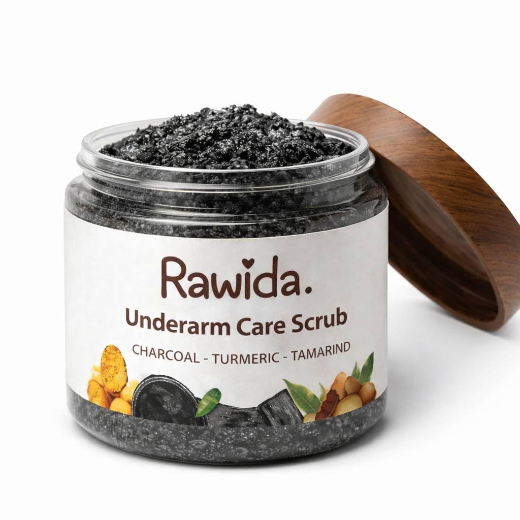 Amazon.com : Rawida Charcoal Underarm Scrub with Turmeric – Gentle
