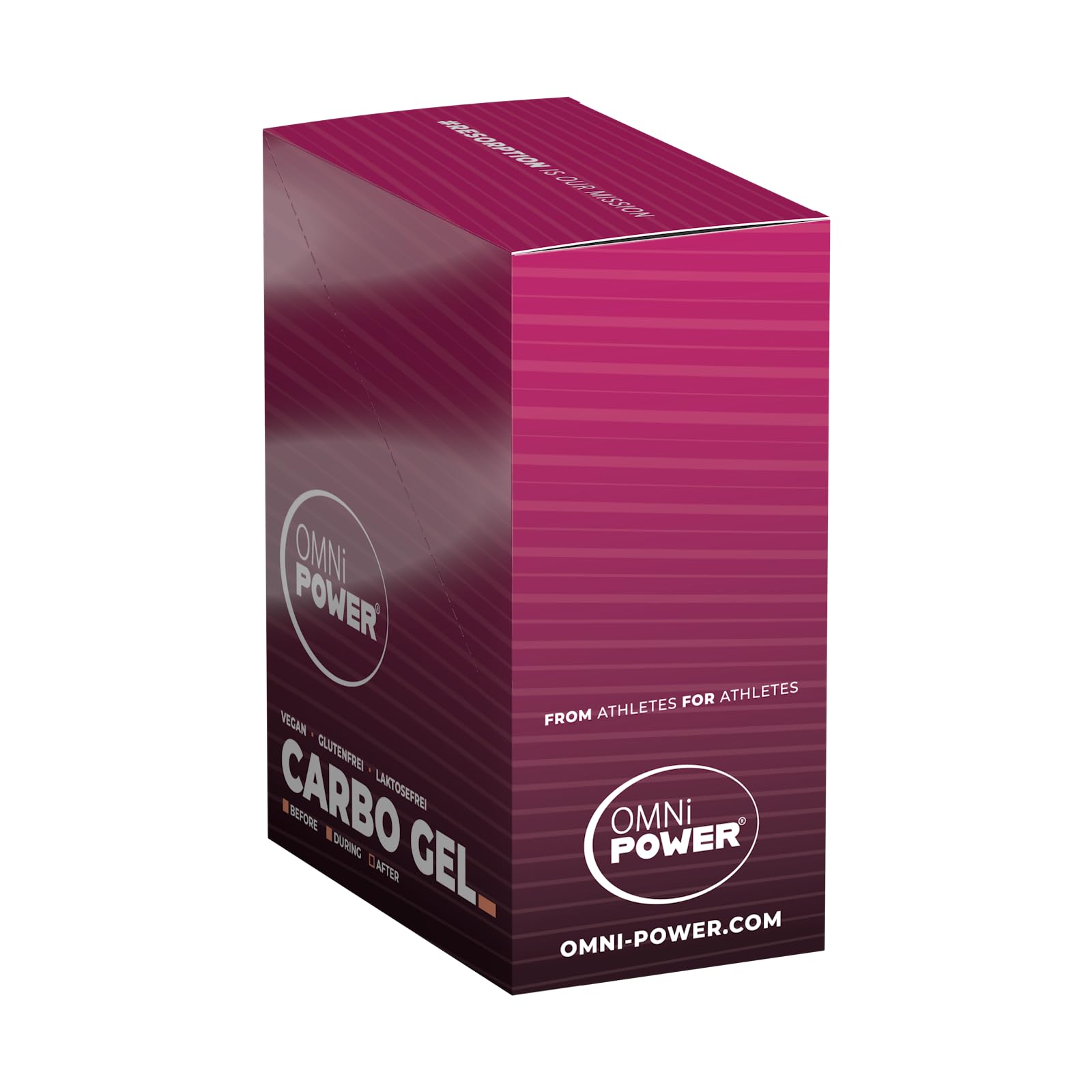 OMNi POWER Carbo Gel (12er Pack) | Energygel für schnelle und einfache Energie | Innovative gelartige Textur | 25 g Kohlenhydrate pro Portion | Geschmacksneutral | Vegan | 12 x 40 g Gel
